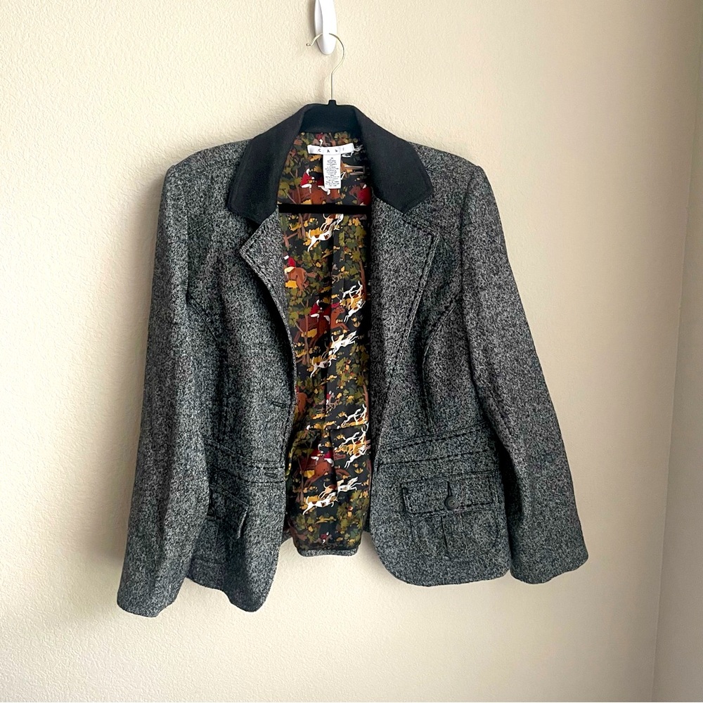 CAbi Equestrian Tweed Wool Blend Blazer Size 14
Excellent Condition